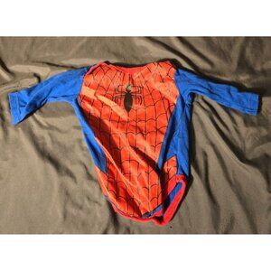 Marvel Spiderman One Piece Outfit Red Blue Long Sleeve Size 3/6m
